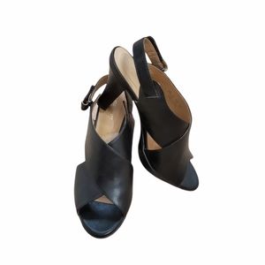 Naturalizer Black Strap Peep toe Slingback Cusioned N5 Comfort Heel